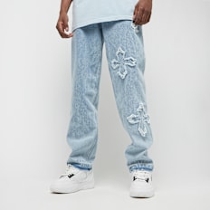 Karl Kani OG Distressed Cross Baggy Five Pocket Denim blau