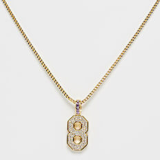 King Ice Black Mamba Classic Number 8 Necklace 1.7'' 14K dorado