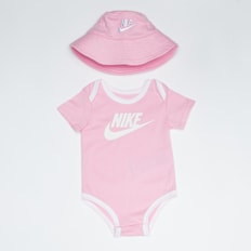 Nike Core Bucket Hat & Bodysuit Set (2 Piece) rosa