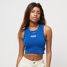 PEQUS Logo Crop Top niebieski