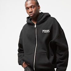 PEQUS Chest Logo Zip-Hoodie crna