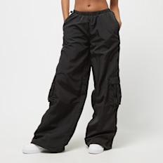 Urban Classics Ladies Wide Crinkle Nylon Cargo Pants schwarz