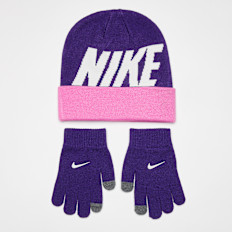 Nike Wordmark Colorblock Beanie Set (2 Piece) pourpre