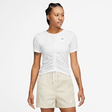 Nike Sportswear Essentials Ribbed Short-Sleeve Mod Cropped Top blanco