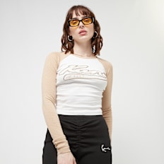 Karl Kani Varsity Crop Block Rib Longsleeve bianco