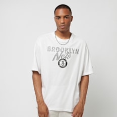 New Era Team Script Oversized Tee Brooklyn Nets bianco
