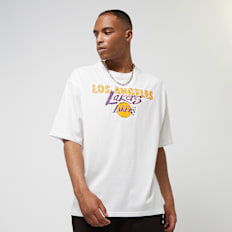 New Era Team Script Oversize Tee Los Angeles Lakers weiß