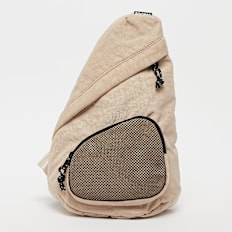 SNIPES Woven Label Basic Logo Multipocket Slingbag beige