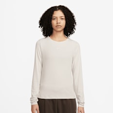 Nike Sportswear Essential Rib Longsleeve Mod Crop Top beige