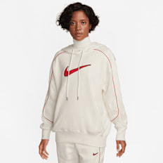 Nike Sportswear Oversized Fleece Pullover Swoosh bege