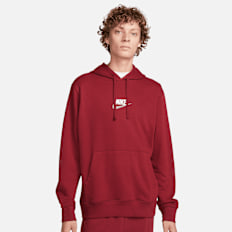 Nike Club + French Terry Pullover Hoodie LBR rouge