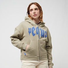 PEQUS Cropped Mythic Logo Zip Hoodie bež