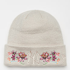 New Era Female Floral Cuff Beanie MLB New York Yankees bež