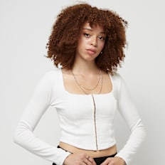 Sixth June Long Sleeve Corset Top weiß