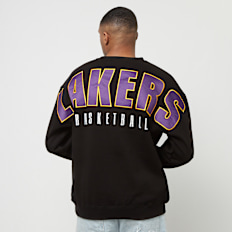 Mitchell & Ness NBA Team First Satin Fleece Crew Los Angeles Lakers schwarz