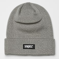 SNIPES Woven Label Basic Logo Beanie grau