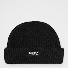 SNIPES Woven Label Basic Logo Fisherman Beanie zwart