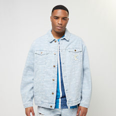 Karl Kani OG Denim Wavy Print Trucker Jacket bleu