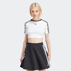 adidas Originals adicolor 3-Streifen Crop T-Shirt weiß