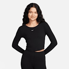 Nike   Sportswear Chill Knits Mini-Ribbed Long Sleeve Top noir