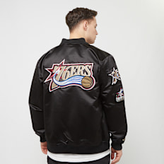 Mitchell & Ness NBA Lightweight Satin Bomber Philadelphia 76ers nero