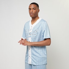 Karl Kani Varsity Logo Pinstripe Baseball Shirt niebieski