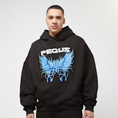 PEQUS Blue Angel Graphic Hoodie negro