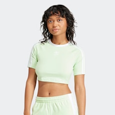 adidas Originals adicolor 3-Stripes Crop T-Shirt vert