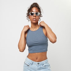 Urban Classics Cropped Rib Top niebieski