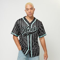 Karl Kani Star Logo Pinstripe Baseball Shirt schwarz