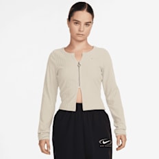 Nike Sportswear Chill Knit Rib Full-Zip Cardigan bež
