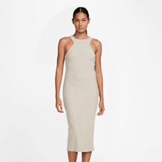 Nike Sportswear Chill Knit Rib Midi Dress beige