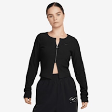 Nike   Sportswear Chill Knit Rib Full-Zip Cardigan zwart