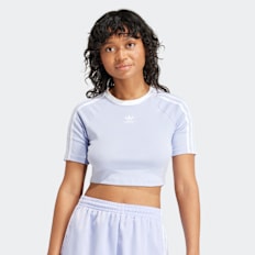 adidas Originals adicolor 3-Stripes Crop T-Shirt violeta