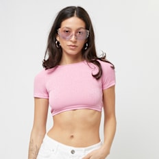 Sixth June Rib Shortsleeve Crop Top rosa