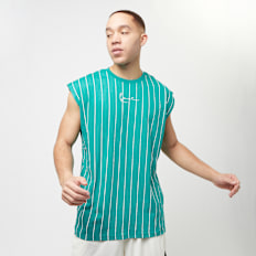 Karl Kani Small Signature Pinstripe Sleeveless Tee turkusowy