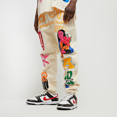 First Row Fleece Jogger w/puff. Embo & Patch niebieski