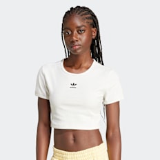 adidas Originals T-shirt a coste Essentials bianco
