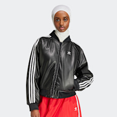 adidas Originals SST Pleather Loose Padded Jacket noir