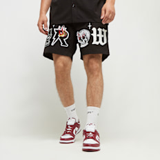 First Row 1ST ROW RACING WOVEN SHORTS W/RHINESTONE black preto