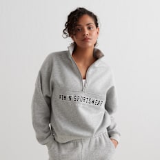aim'n Varsity Sweat Half Zip grigio