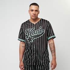 Karl Kani Star Logo Pinstripe Baseball Shirt preto