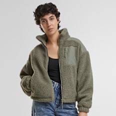 Urban Classics Sherpa Mix Jacket grün