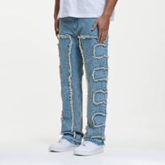 2Y STUDIOS Kosa Destroyed Straight Jeans bleu