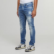 2Y STUDIOS Victor Ripped Slim Fit Jeans plava