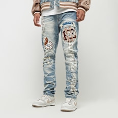 Smoke Rise Varsity Patch Jeans blauw