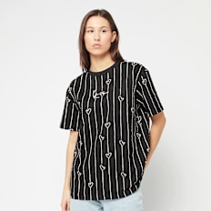 Karl Kani Signature Heart Pinstripe Oversized Tee preto
