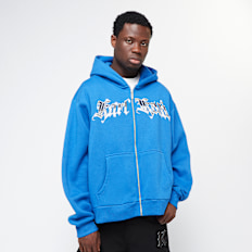 Karl Kani WOVEN SIGNATURE KANI OLD ENGLISH CHROME FULL ZIP HOODIE blue azul