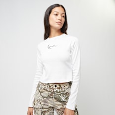 Karl Kani Small Signature Short Rib Longsleeve blanco