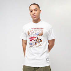 Mitchell & Ness NBA DESTINATION LEISURE SS GRAPHIC TEE PHILADELPHIA 76 white branco